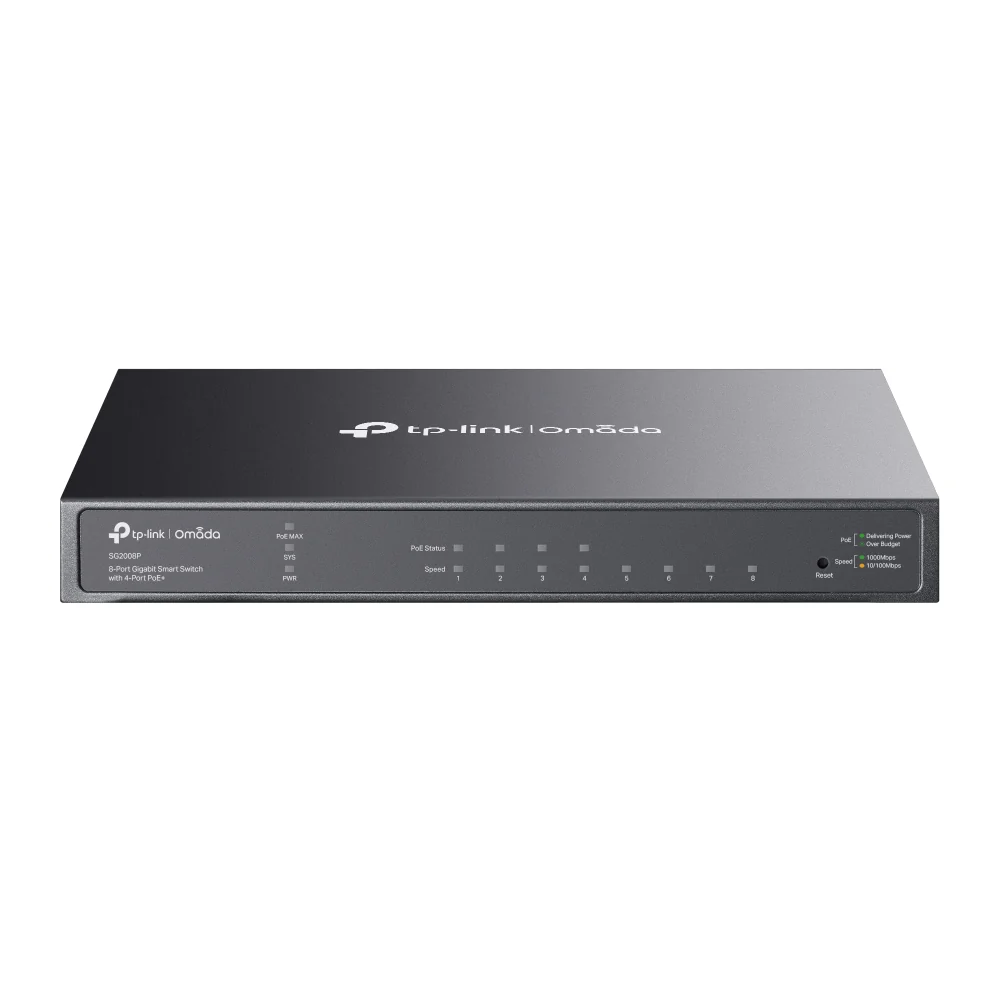 Omada 8-Port Gigabit Smart PoE Switch with 4 PoE+, SG2008P