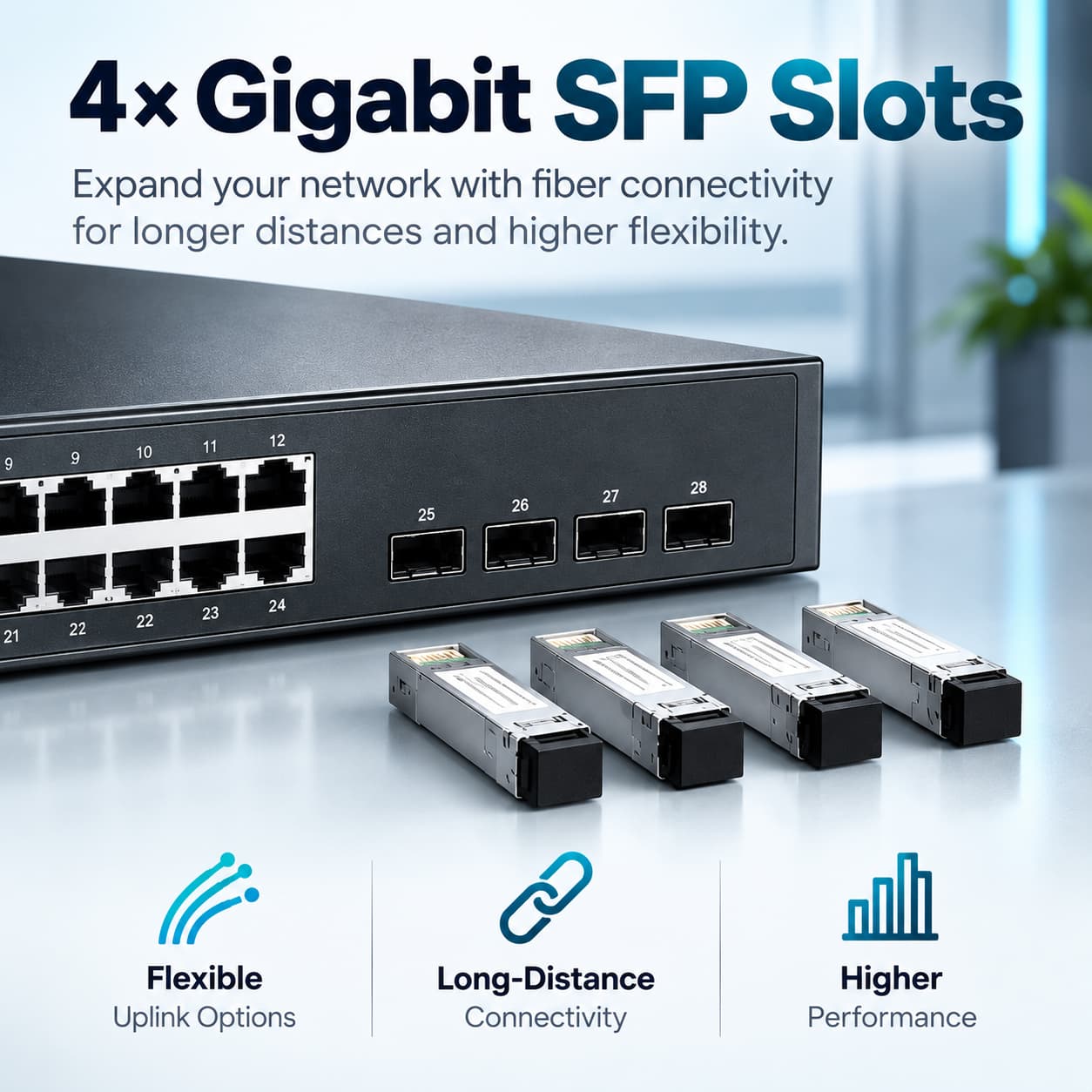 Omada 24-Port Gigabit L2+ Managed Switch with 4 SFP Slots, SG3428